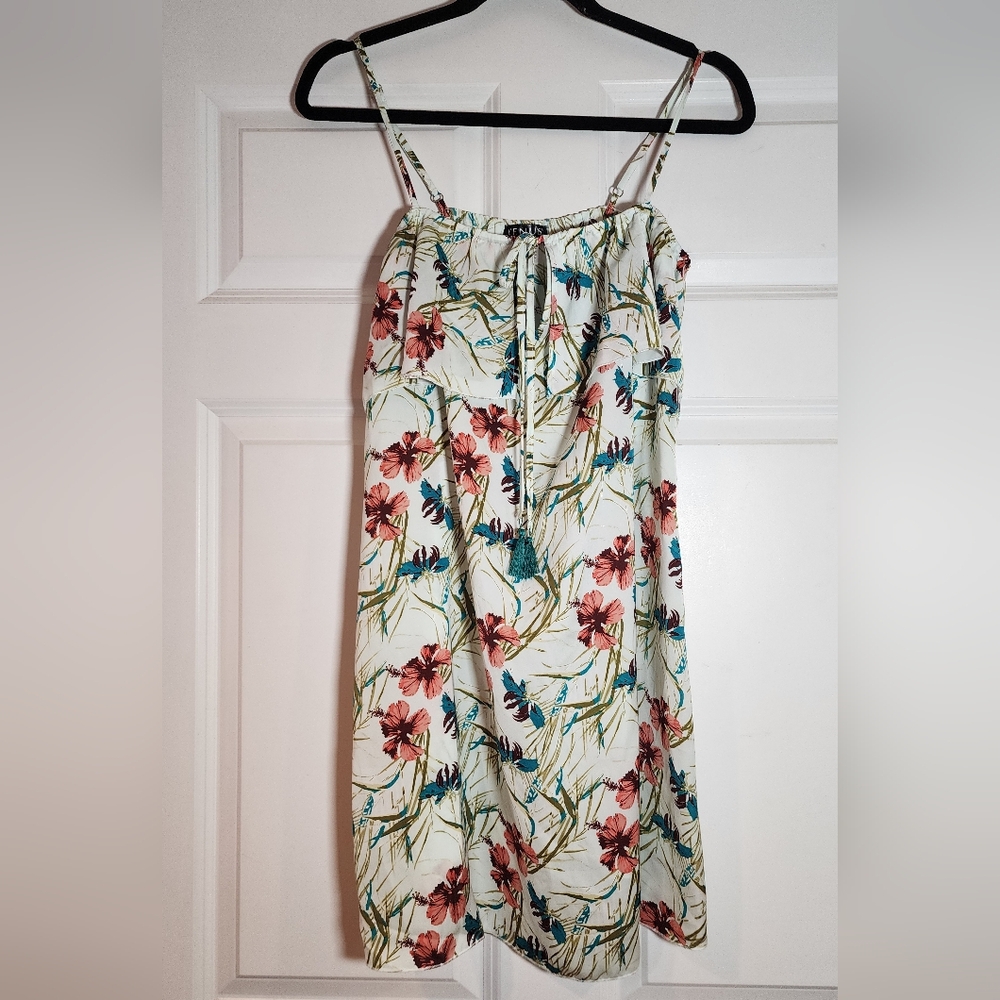 Venus Colorful Tropical Lightweight Mini Dress/ Long Top 24in Length M